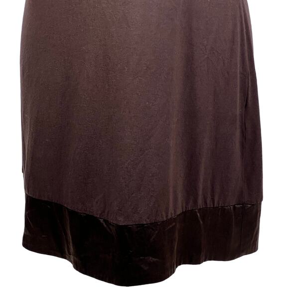 Bebe Y2K Dress Sz Small Brown Silk Trim Puff Sleeve Goblincore Fairy Vintage USA - Picture 10 of 12